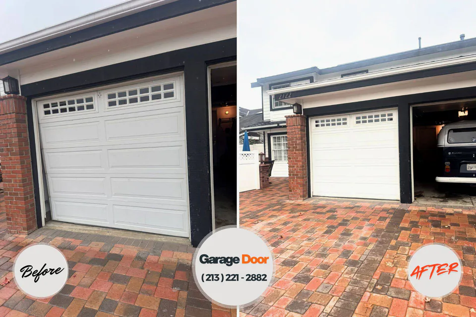 Before and after: garage door repair Pinellas County